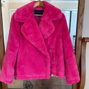 French Connection faux fur swing jacket